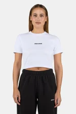 Ines Cropped Baby Tee White Black