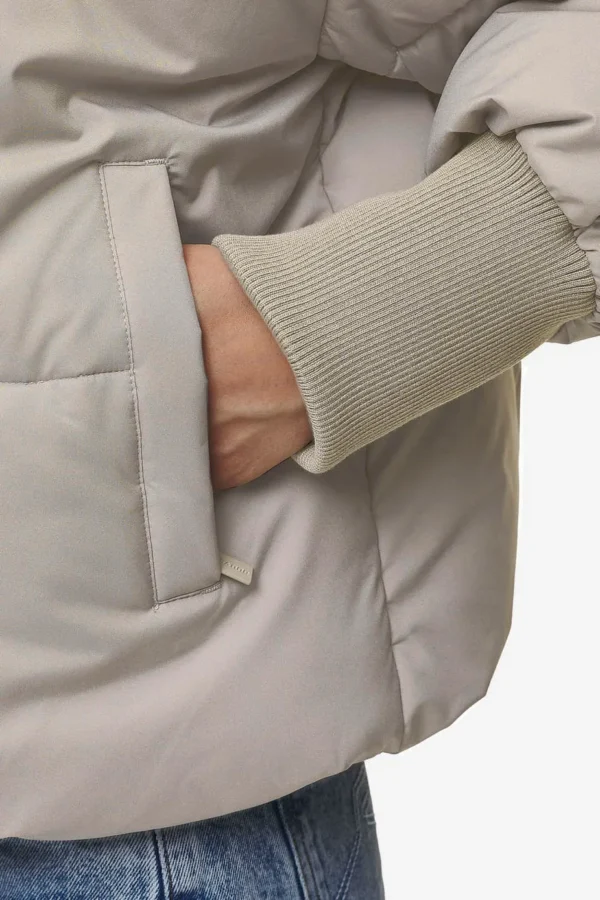 Jara Oversized Boxy Puffer Jacket Beige-