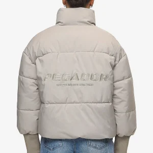 Jara Oversized Boxy Puffer Jacket Beige-1