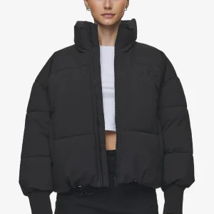 Jara Oversized Boxy Puffer Jacket Black