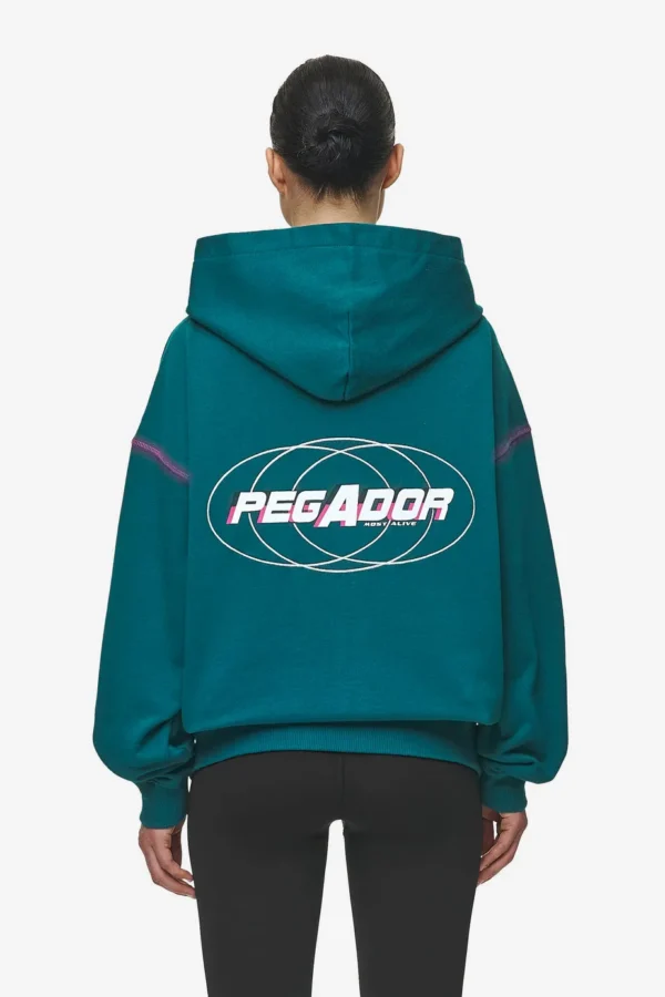 Jenna Oversized Sweat Jacket Washed Urban Turquoise-1