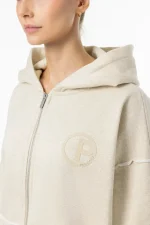 Johanna Oversized Sweat Jacket Light Beige Melange-2
