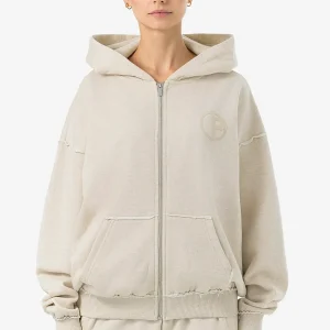 Johanna Oversized Sweat Jacket Light Beige Melange