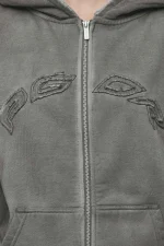 Julia Oversized Sweat Jacket Oil Dyed Deep Grey-2