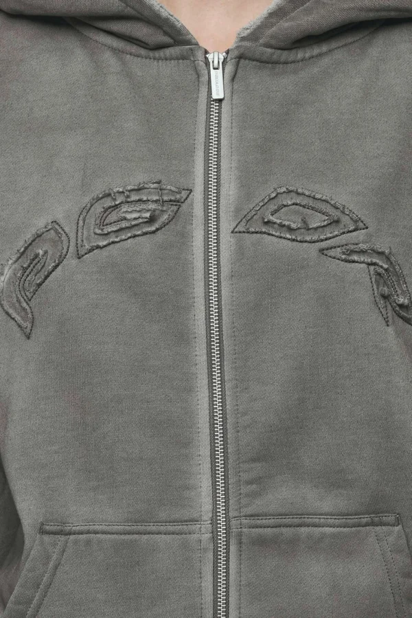 Julia Oversized Sweat Jacket Oil Dyed Deep Grey-2