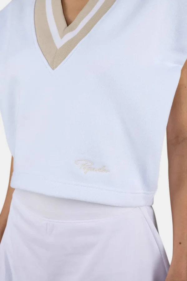 Junta V-Neck Vest White-2
