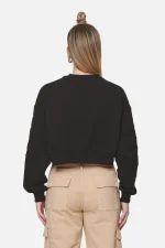 Kintore Cropped Oversized Raglan Sweater Black-1