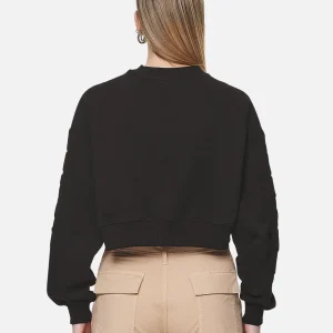 Kintore Cropped Oversized Raglan Sweater Black-1