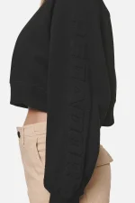 Kintore Cropped Oversized Raglan Sweater Black-2