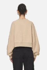 Kintore Cropped Oversized Raglan Sweater Washed Safari Sand-1