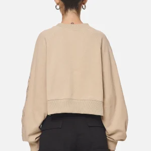 Kintore Cropped Oversized Raglan Sweater Washed Safari Sand-1