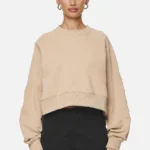 Kintore Cropped Oversized Raglan Sweater Washed Safari Sand