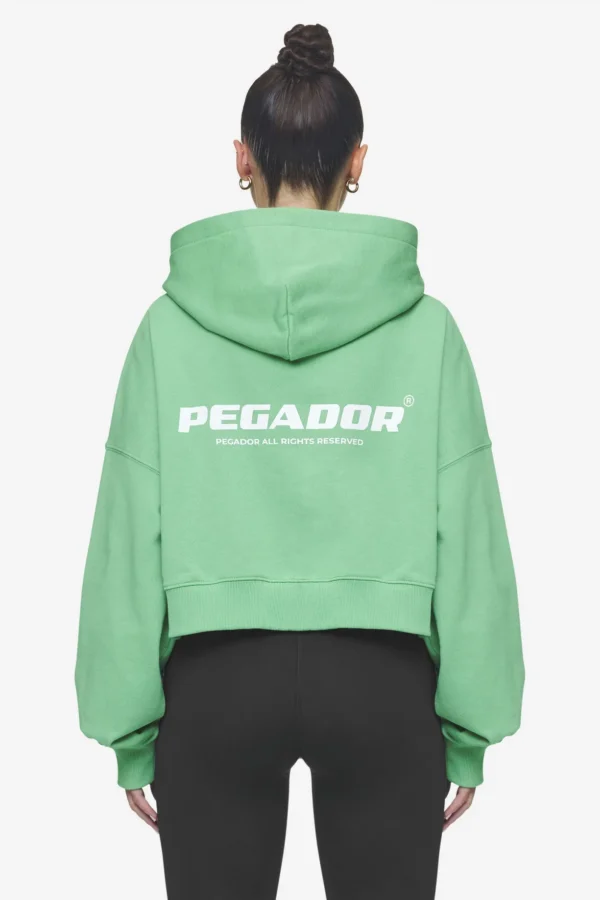 Lana Logo Cropped Sweat Jacket Washed Peppermint Green White-1