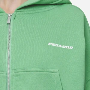 Lana Logo Cropped Sweat Jacket Washed Peppermint Green White-2