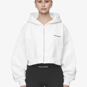Lana Logo Cropped Sweat Jacket White Black-1