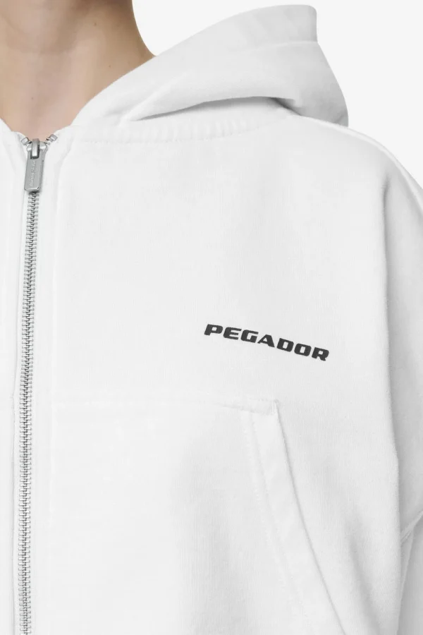 Lana Logo Cropped Sweat Jacket White Black-2