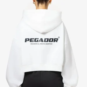 Lana Logo Cropped Zip Hoodie Washed Coconut Milk Black-1