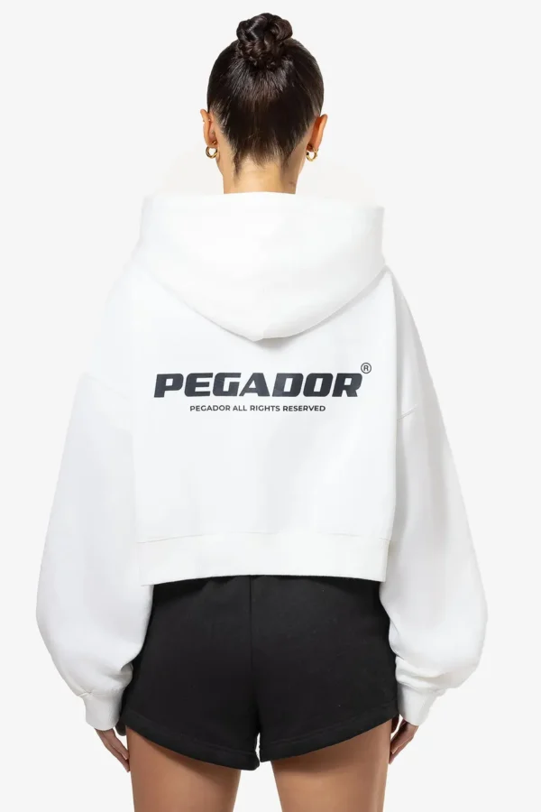 Lana Logo Cropped Zip Hoodie Washed Coconut Milk Black-1