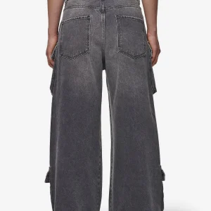 Leli High Waist Cargo Jeans Washed Deep Grey-1