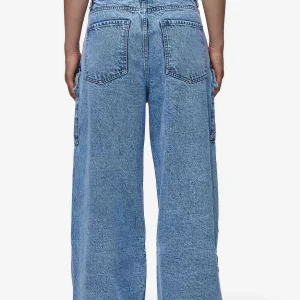 Leli High Waist Cargo Jeans Washed Denim Blue-1