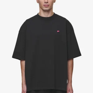 Leono Boxy Tee Washed Black Virtual Pink Gum