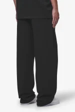 Leono Loose Sweat Pants Washed Black Virtual Pink Gum-1