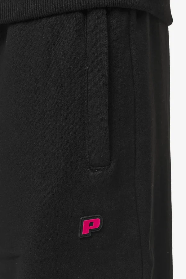 Leono Loose Sweat Pants Washed Black Virtual Pink Gum-2