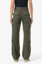Lia Wide Cargo Pants Basic Olive-1