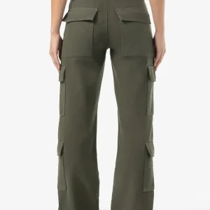 Lia Wide Cargo Pants Basic Olive-1