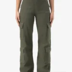 Lia Wide Cargo Pants Basic Olive