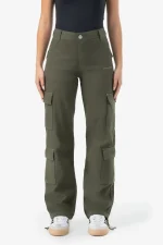 Lia Wide Cargo Pants Basic Olive