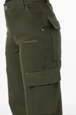 Lia Wide Cargo Pants Basic Olive-2