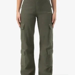Lia Wide Cargo Pants Basic Olive