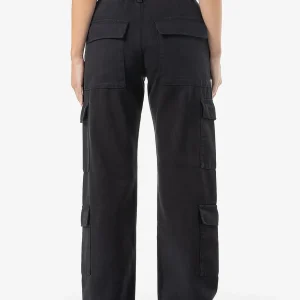 Lia Wide Cargo Pants Black-1