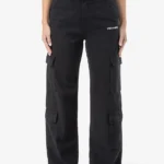 Lia Wide Cargo Pants Black