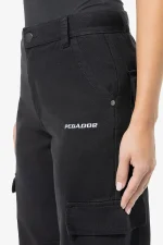 Lia Wide Cargo Pants Black-2
