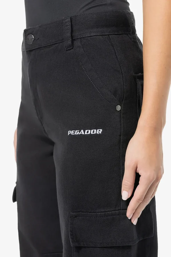 Lia Wide Cargo Pants Black-2