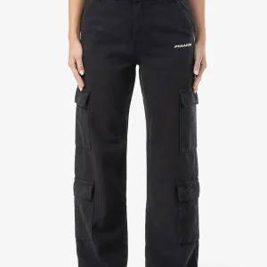 Lia Wide Cargo Pants Black
