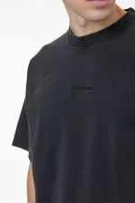 Logo Boxy Tee Vintage Black Black-2