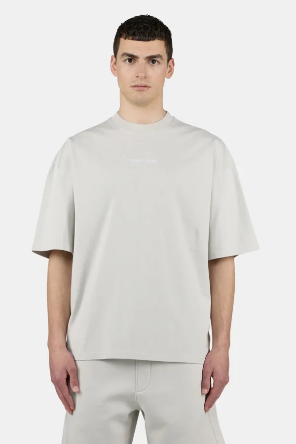 Logo Boxy Tee Washed Pure Grey White