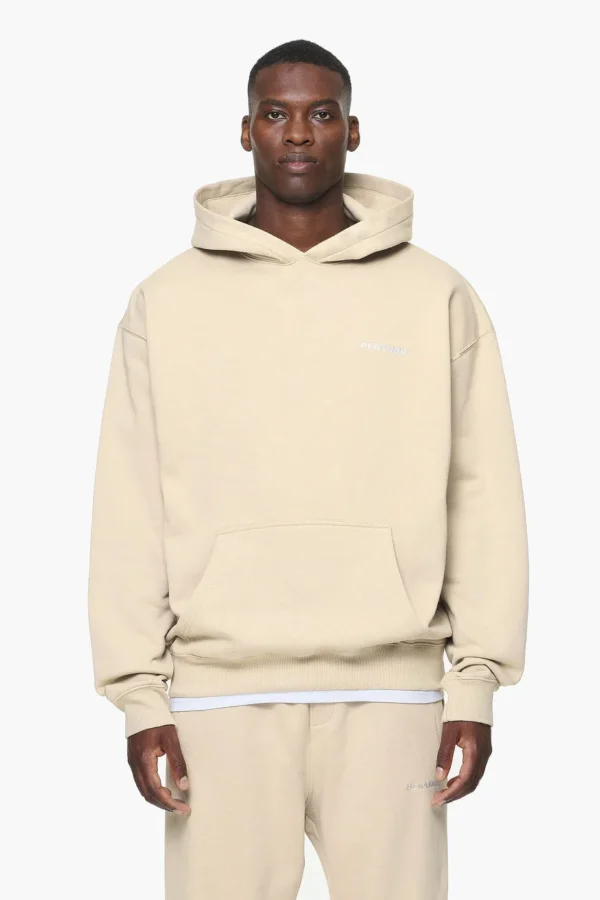Logo Oversized Hoodie Vintage Washed Kingdom Beige