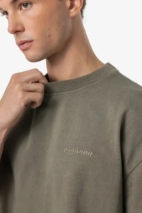 Logo Oversized Tee Vintage Faded Olive-2
