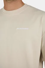 Logo Oversized Tee Washed Light Beige White-2
