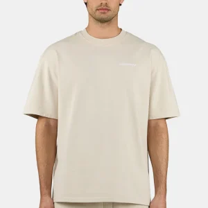 Logo Oversized Tee Washed Light Beige White
