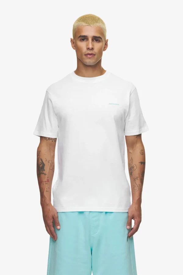 Logo Slim Tee White Sky Blue