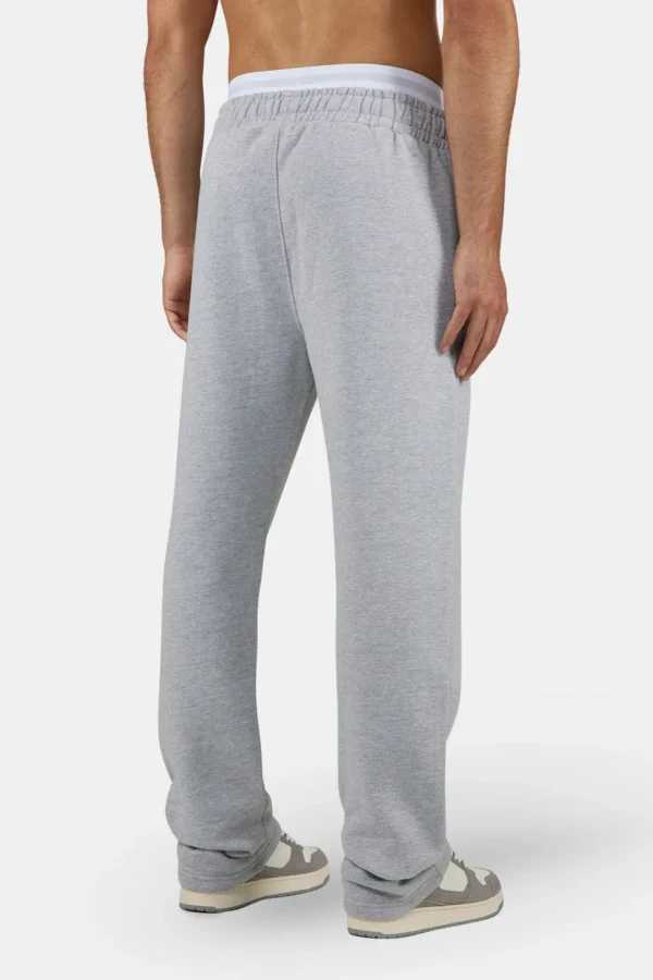 Logo Wide Sweat Pants Heather Grey Black-1