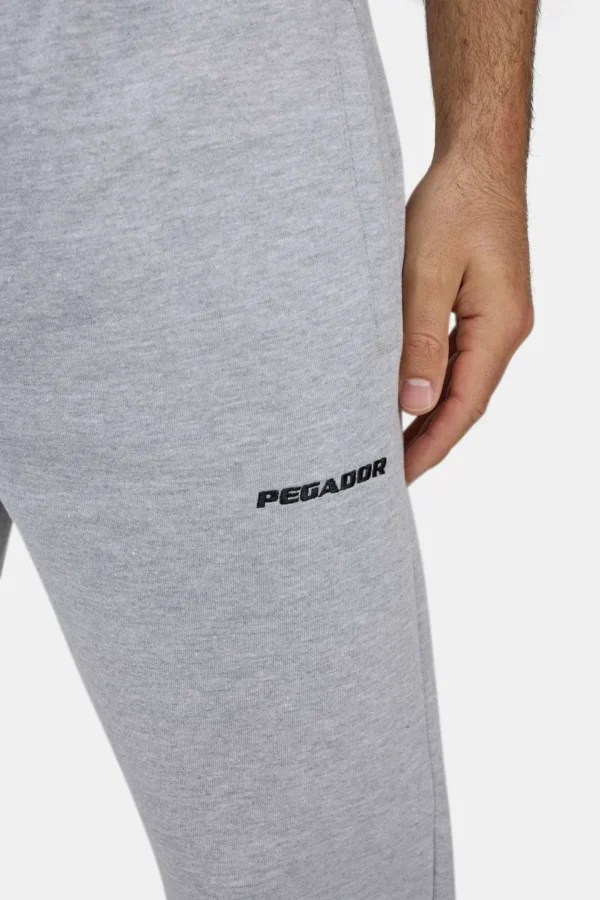 Logo Wide Sweat Pants Heather Grey Black-2
