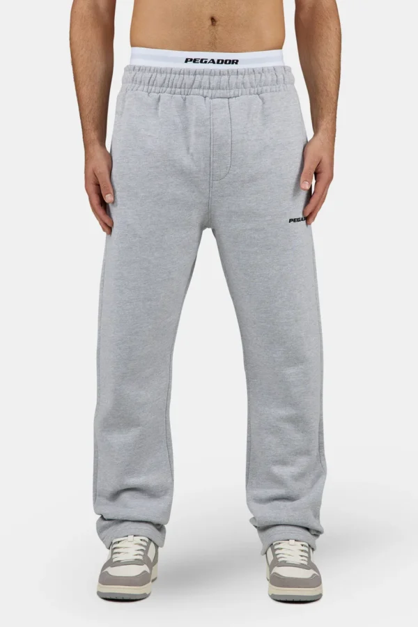 Logo Wide Sweat Pants Heather Grey Black