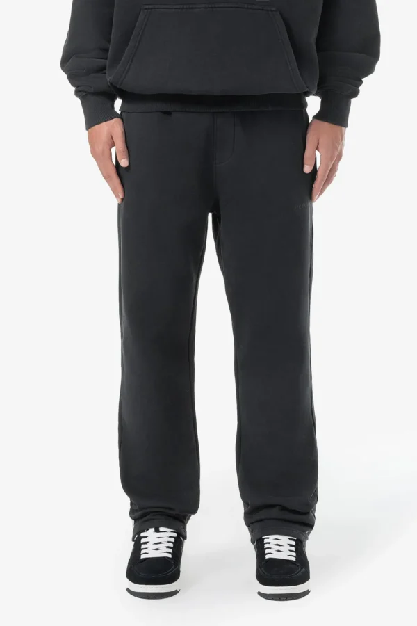 Logo Wide Sweat Pants Vintage Black Black-1