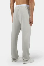 Logo Wide Sweat Pants Vintage Light Grey Black-1